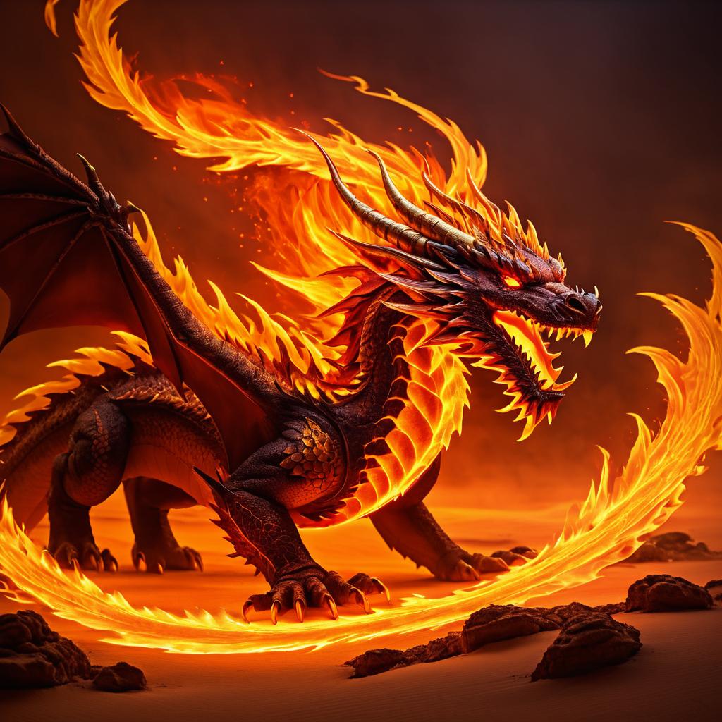 Fiery Dragon in a Barren Wasteland