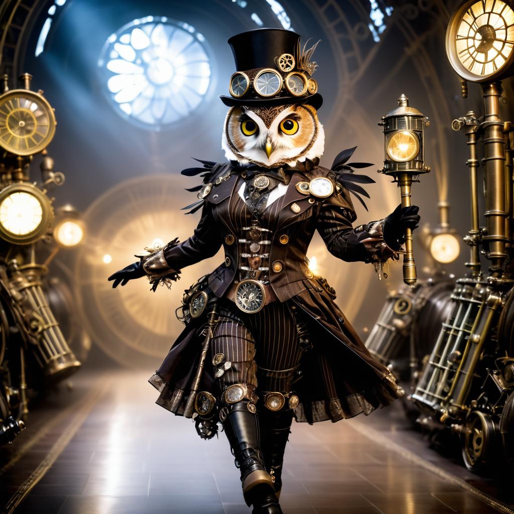 Owl Fashion Show in Steampunk Style