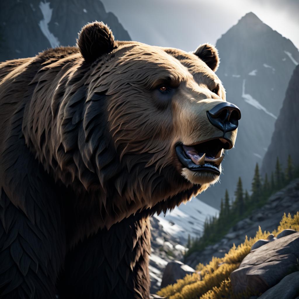 Majestic Bear in Dramatic Mountain Scene