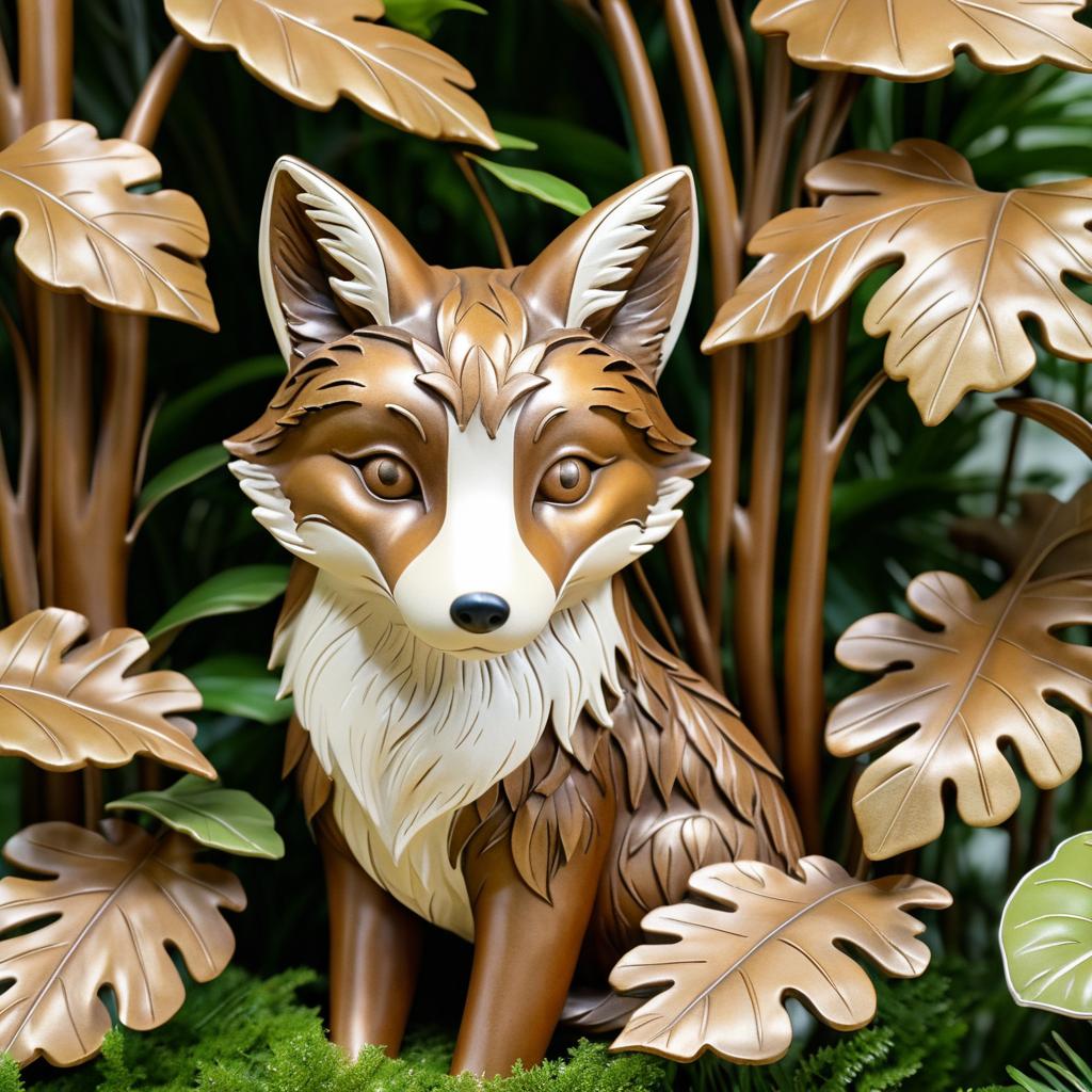 Curious Fox Sculpture Amidst Nature