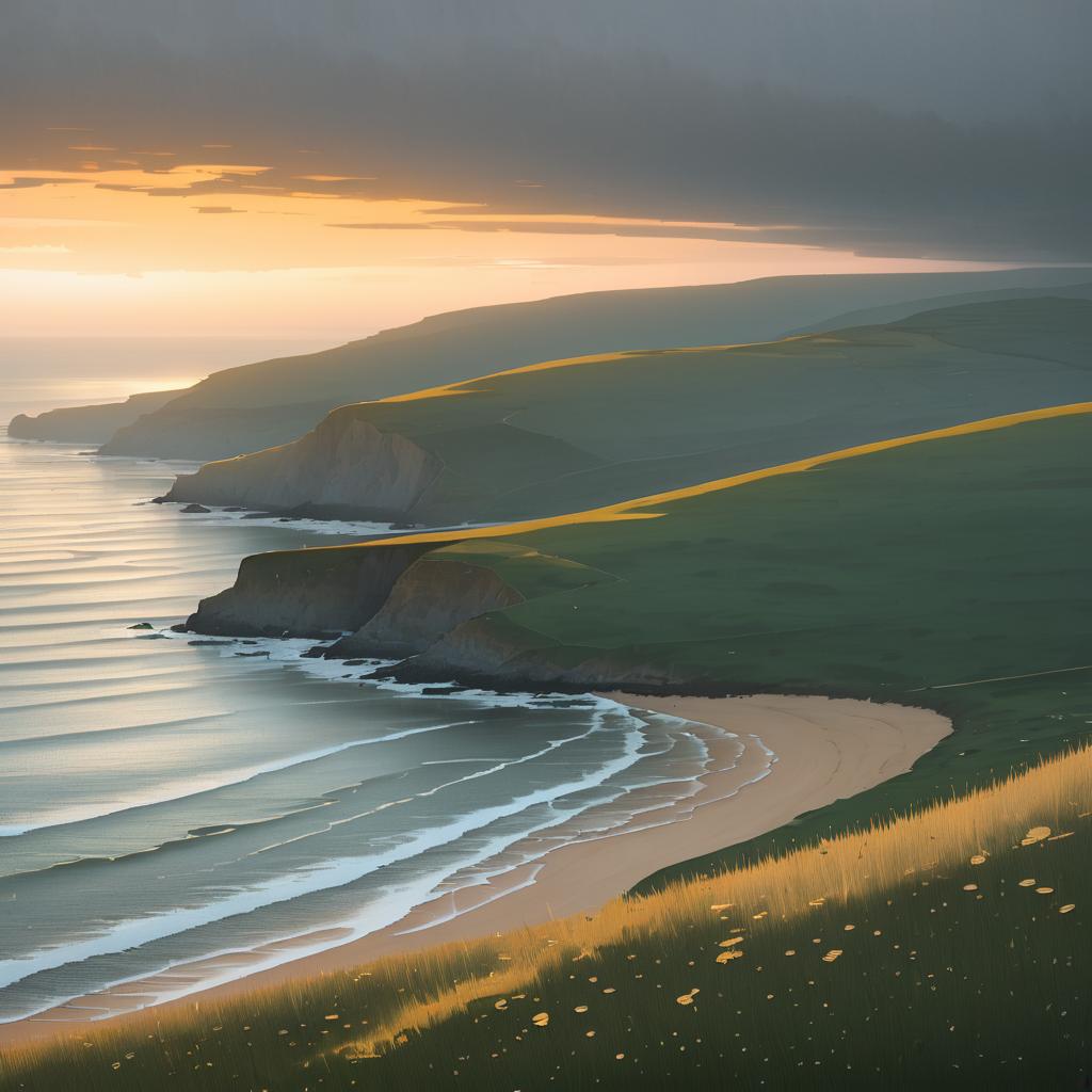 Serene Oceanfront Bluffs at Dawn