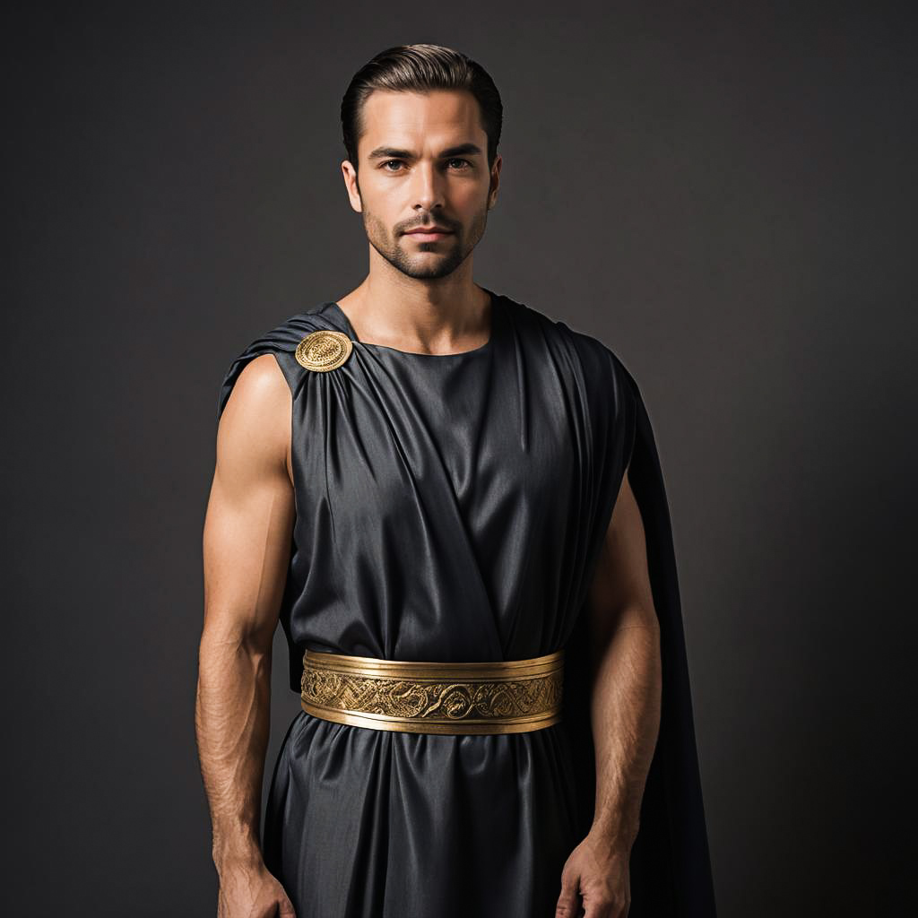 Confident Senator in Stylish Toga Photo-shoot