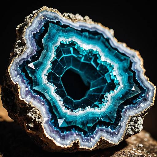 Close-up of Blue Crystal Geode