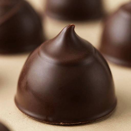 Glossy Dark Chocolate Sculpture With Reflections