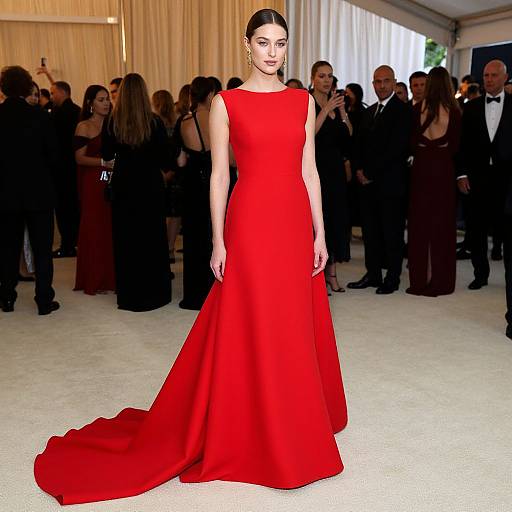 Elegant Red Gown Fashion Showcase