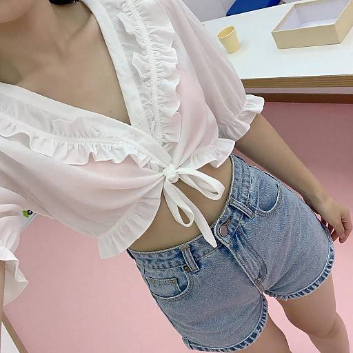 Above Shot of Fashionable Woman in Pink Room