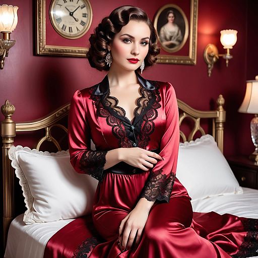 Elegant Crimson Satin Character in Romance