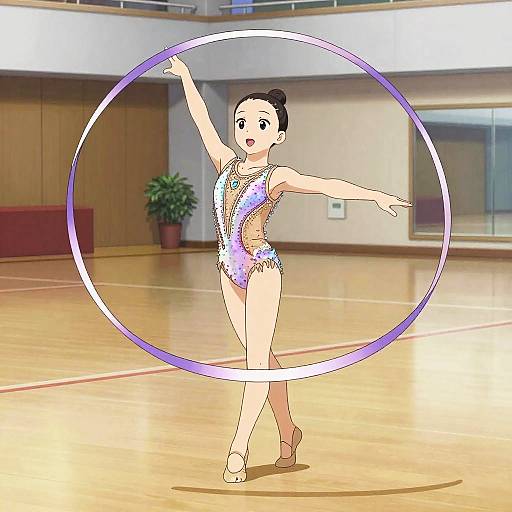 Graceful Rhythmic Gymnast Anime Scene
