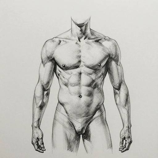 Detailed Male Body Outline Sketch