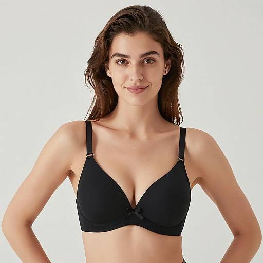 Young Woman Wearing Black Bra