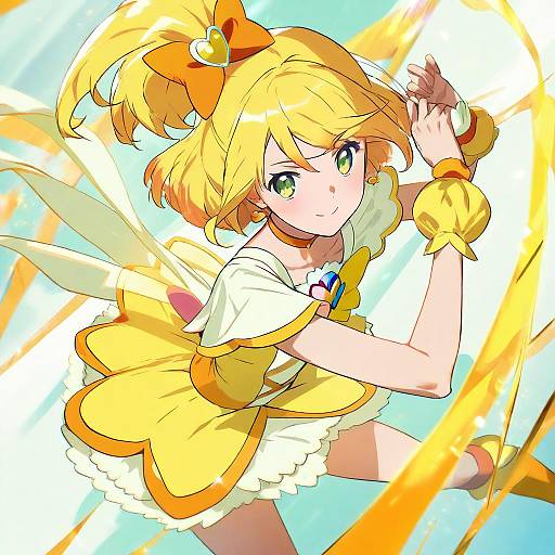 Illustration of Cure pine, precure in the style of Makacoon