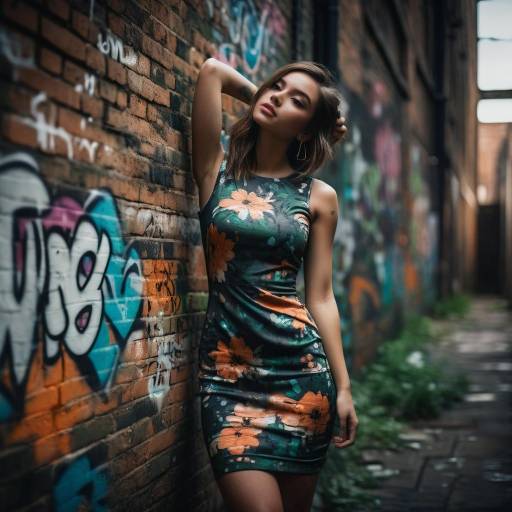 Urban Chic: Floral Dress in Alley