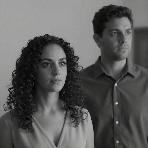 Serious Couple in Black-and-White Portrait