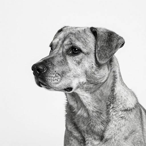 High Contrast Black and White Dog Portrait