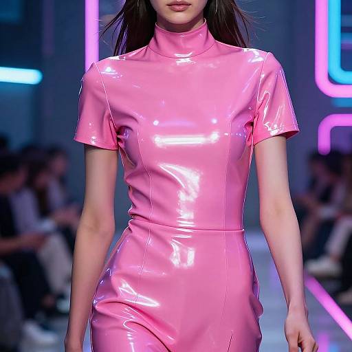 Futuristic Pink Latex Neon Fashion