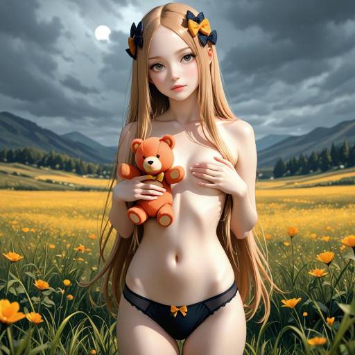 Ethereal Cowgirl with Teddy Bear