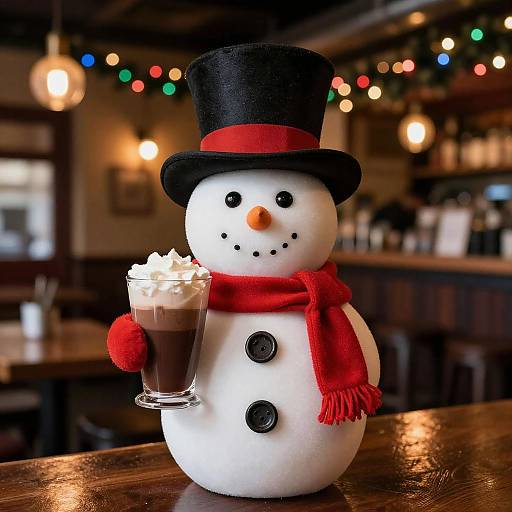Festive Frosty in a Cozy Pub Scene