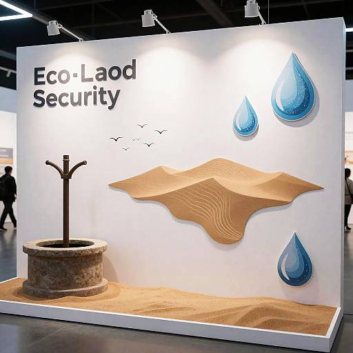Futuristic Eco-Expo Water Security Backdrop