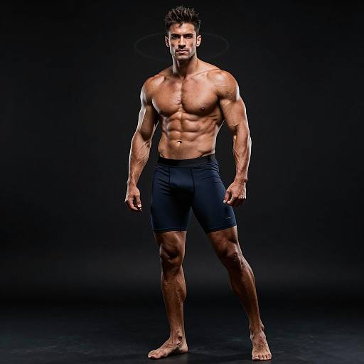 Dramatic Fitness Portrait of Muscular Man