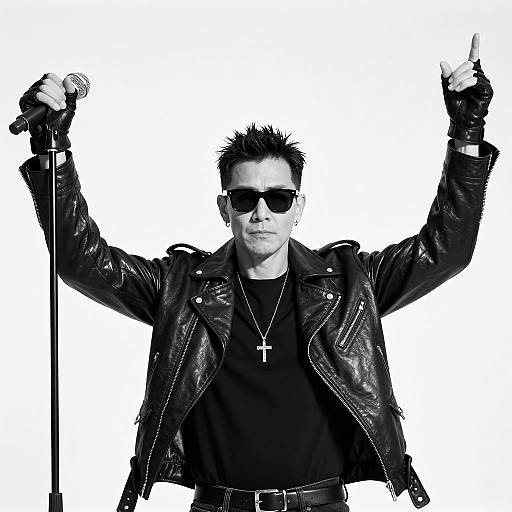 Bold Black and White Portrait of Performer