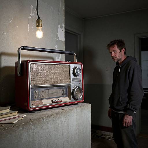 Retro Radio in Abandoned Basement