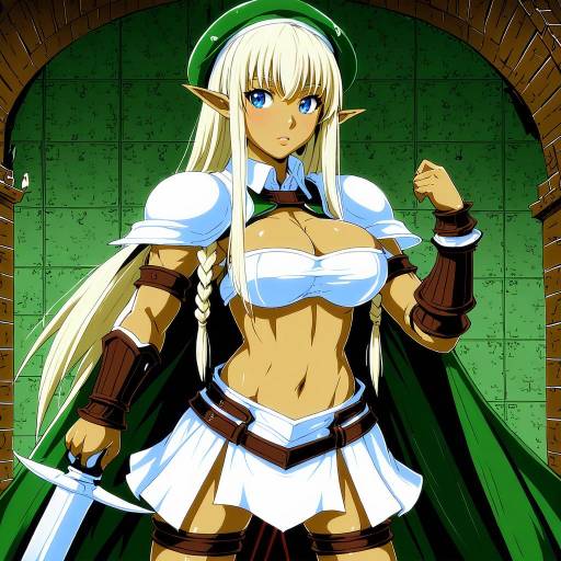 Illustration of Alleyne (queen's blade), queen's blade in the style of Ebido