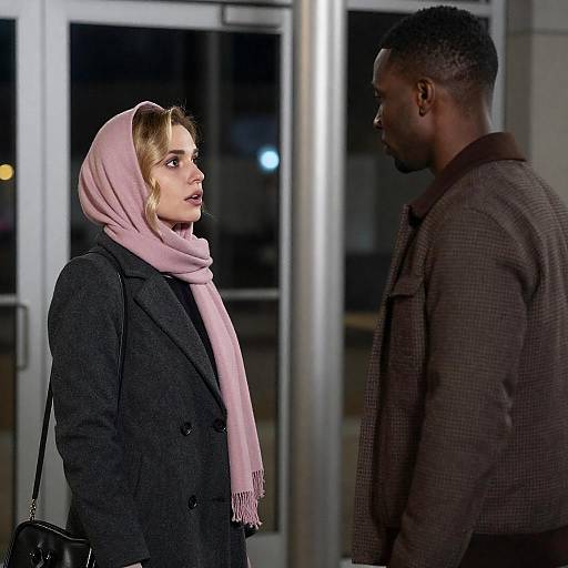 Night Street Encounter at Silver Pillar