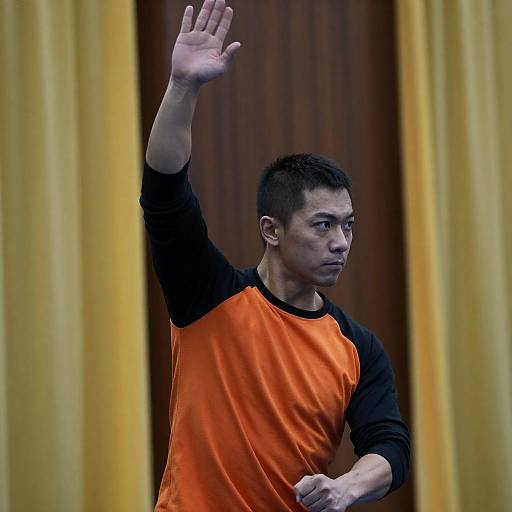 Martial Arts Move of an East Asian Man