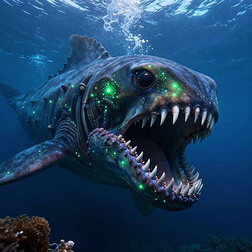 Ancient Sea Monster Beneath Turbulent Waves