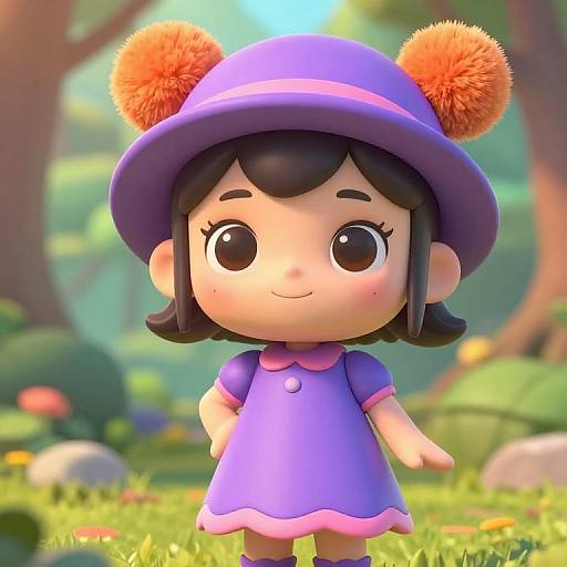 Cute CGI Girl in Forest Scene