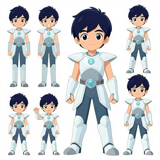 Anime Ice Carving Warrior Boy Sheet