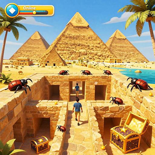 Colorful Nile Pyramid Adventure Game