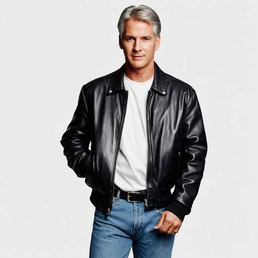 Man in Black Leather Jacket and Jeans