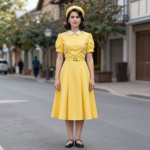 Woman in Wilma Flintstones Dress