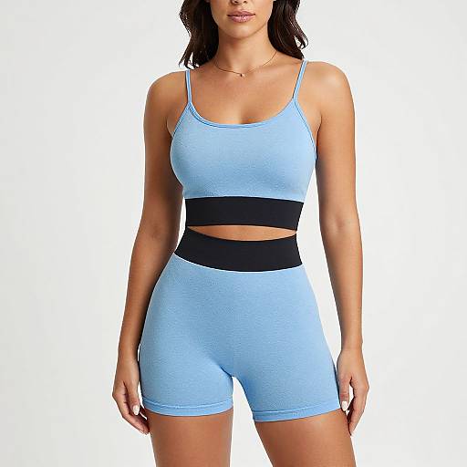 Sporty Chic Woman in Blue Activewear