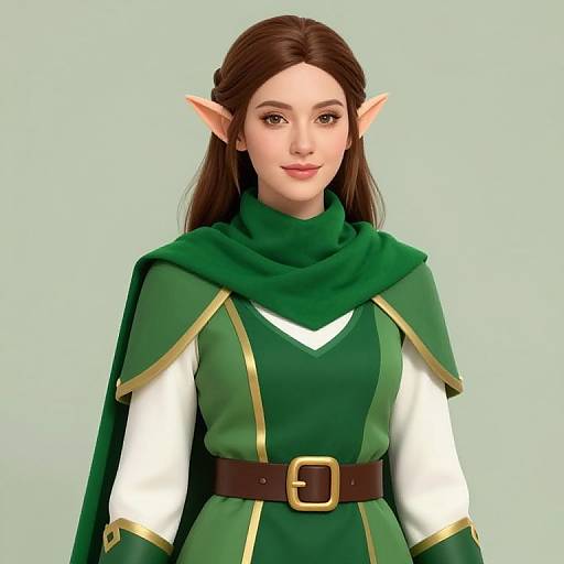 Female Elf in Green Outfit