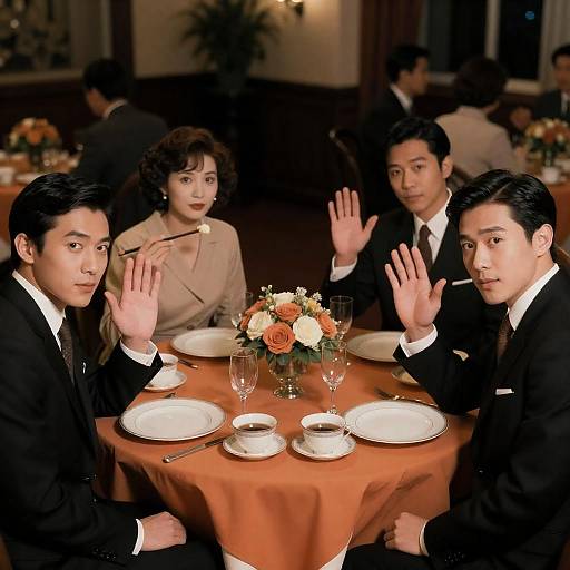 Elegant Vintage Dinner Table Gathering