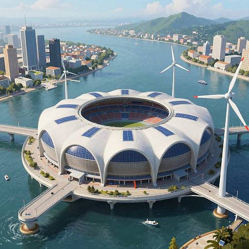 Floating Eco-Friendly Coastal Stadium Design