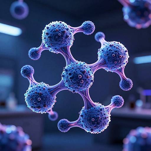 Futuristic Neon Molecular Structure