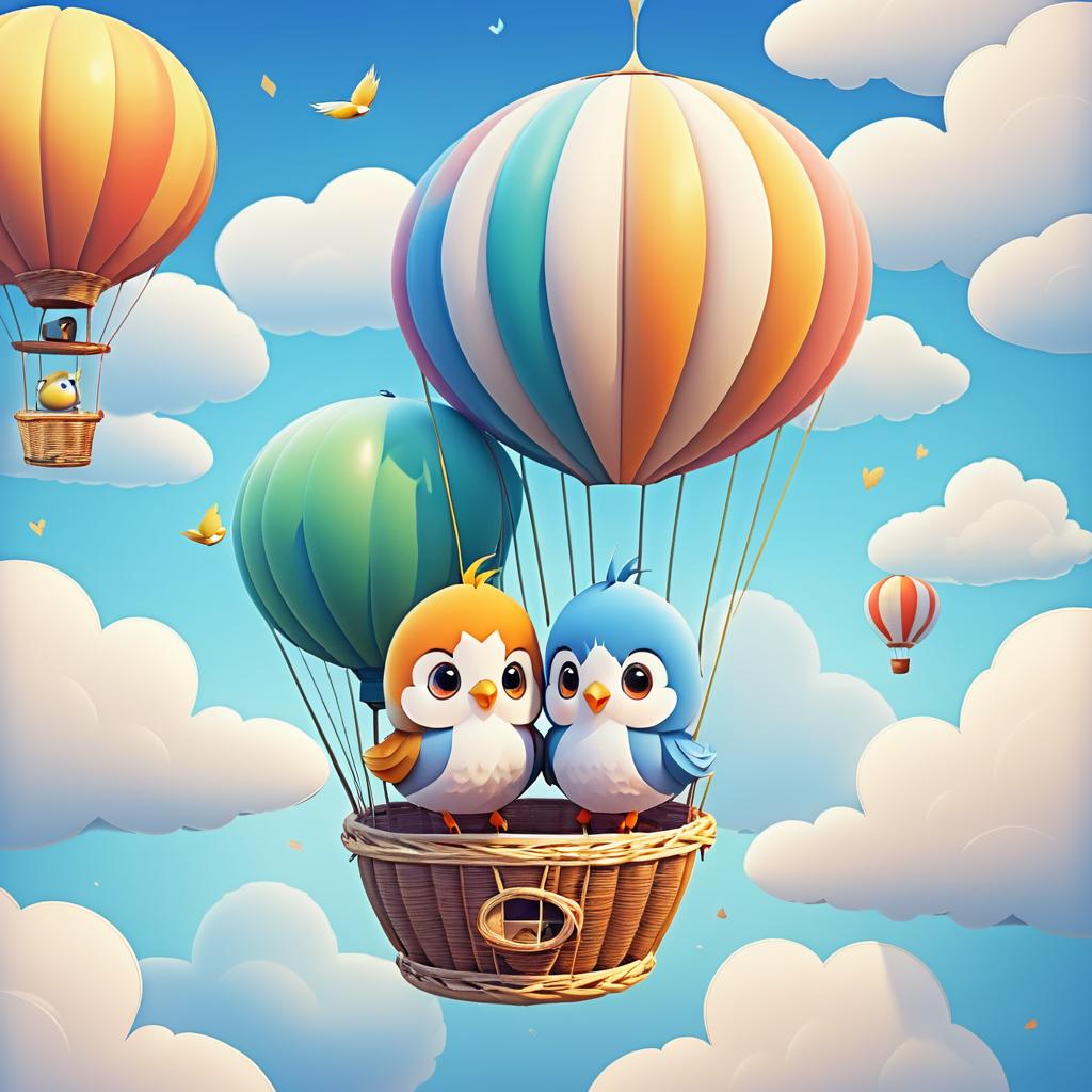 Adorable Birds Air Balloon Adventure