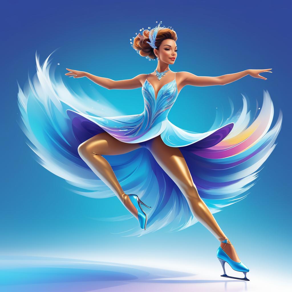 Elegant Ice Skater Dynamic Character Concept