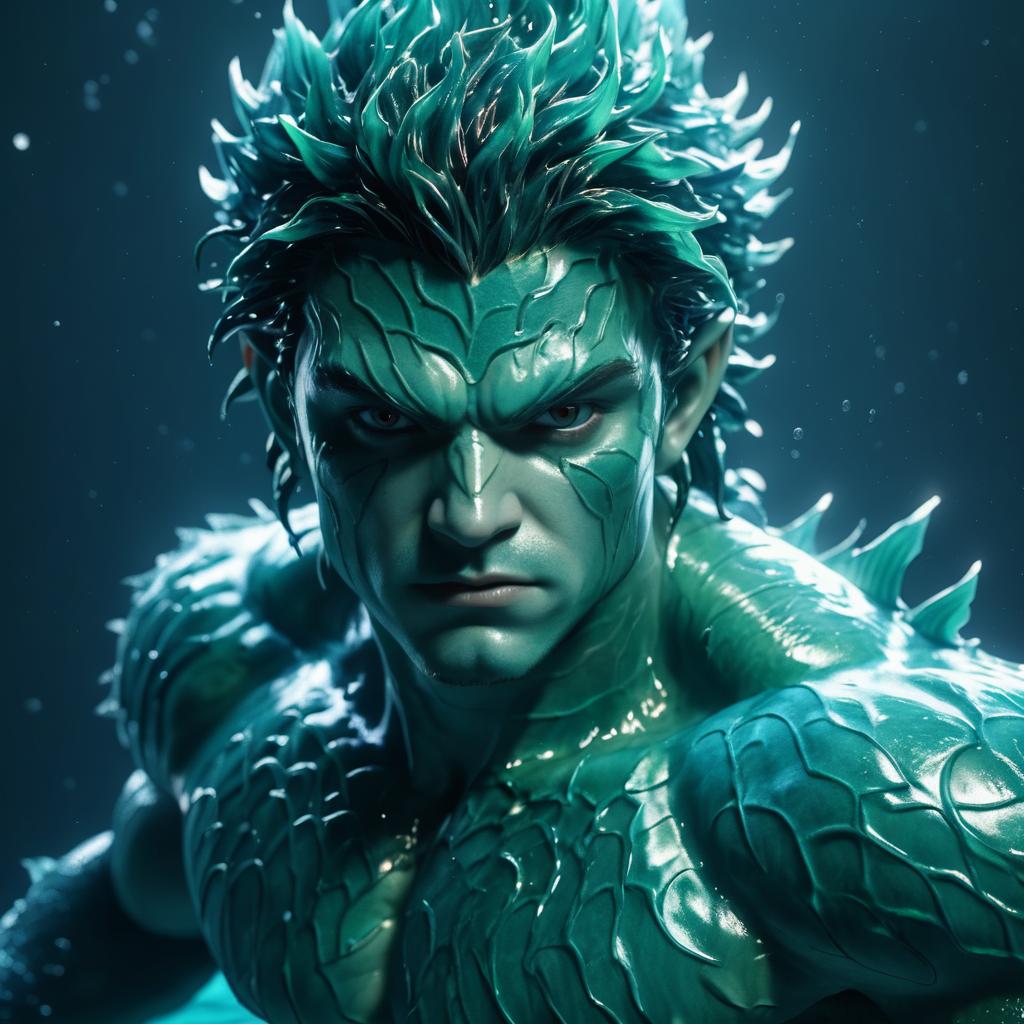 Ultra-Detailed Merman Portrait in Fantasy Style