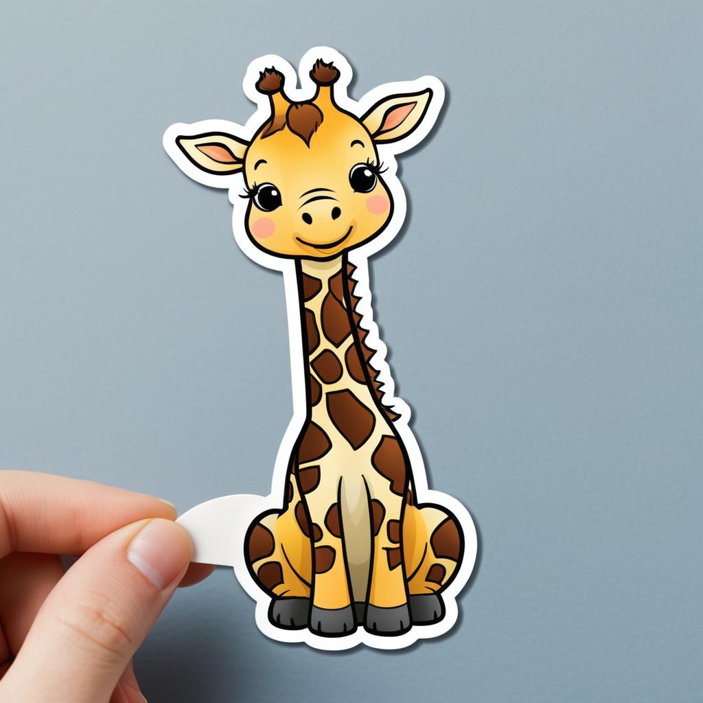 Whimsical Giraffe Sticker Design