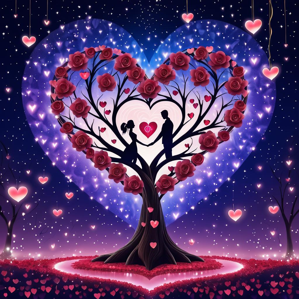 Romantic Fantasy Valentine's Day Tree