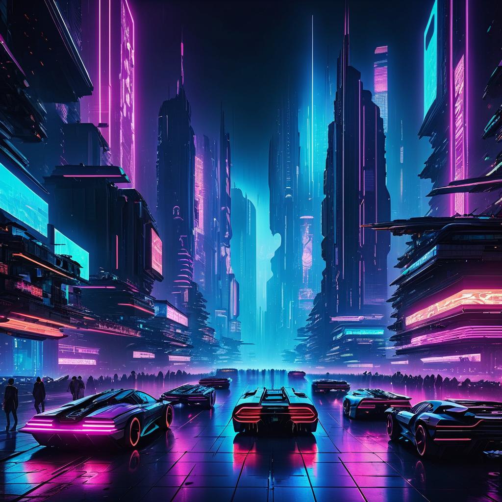 Dystopian Neon Cityscape Exploration