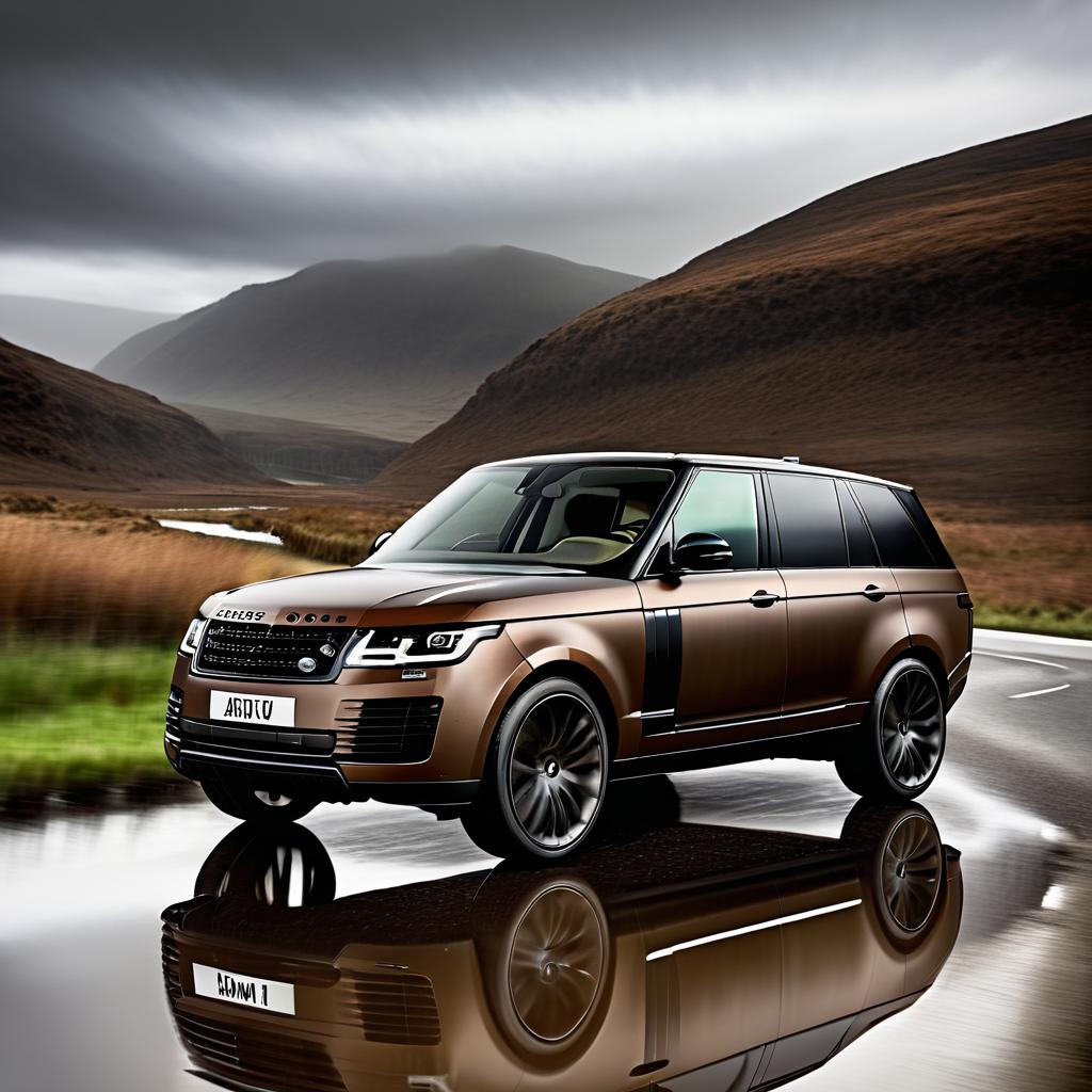 Hyper-Realistic Brown Range Rover Photography