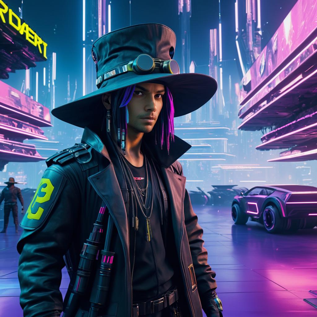 Dystopian Biohacker Rebel in Cyberpunk Style