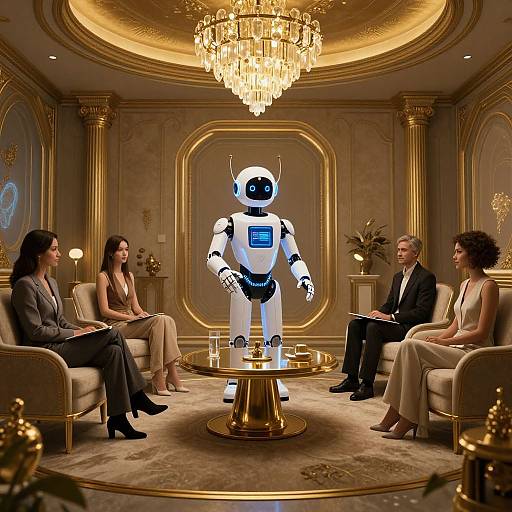 Futuristic Metaverse Hiring Room