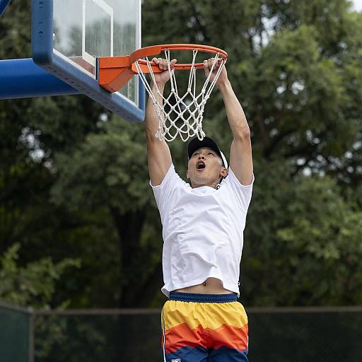 Dynamic Basketball Shot in Nature