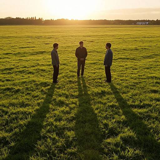 Sunlit Meadow with Shadow Figures
